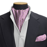 THE PINK TEA PARTY SILK CRAVAT & POCKET SQUARE SET
